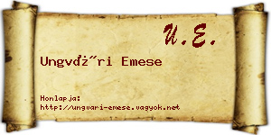 Ungvári Emese névjegykártya