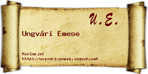 Ungvári Emese névjegykártya